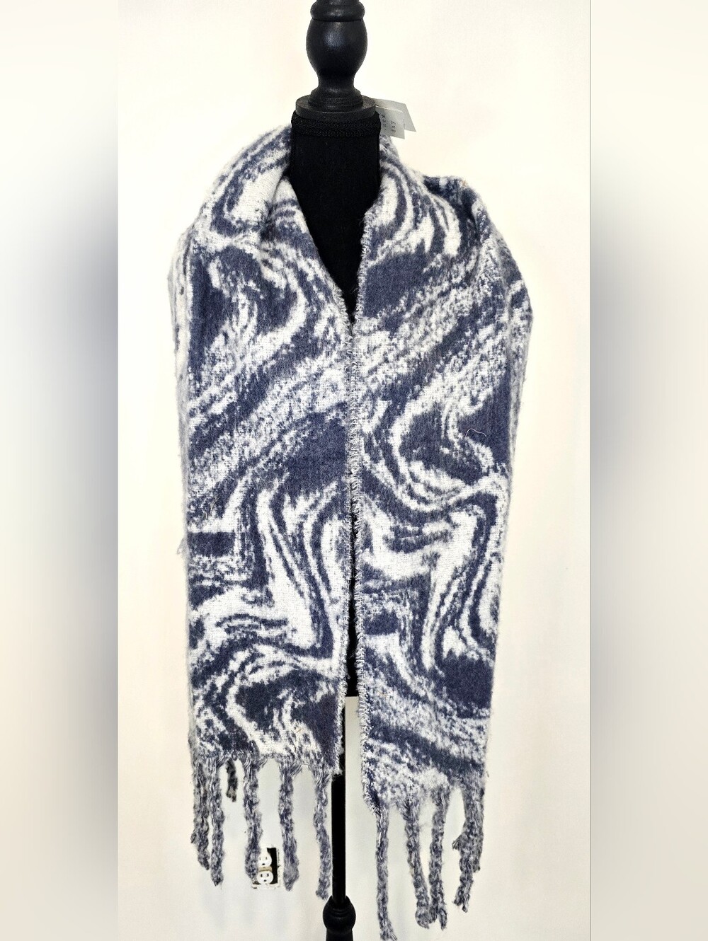 A New Day Marbled Scarf Wrap Shawl Fringe Blanket Winter Boho Soft Cozy Gift